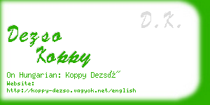 dezso koppy business card